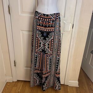 Mossimo Supply Co. Black and Orange Geometric Wide Leg Pants